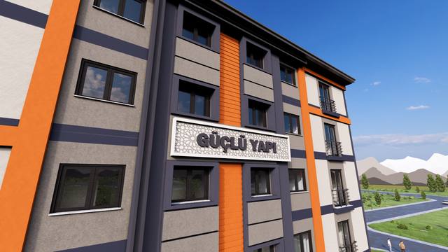 Güçlü Konakları dış cephe render görseli 6 – Bayburt Şingah Mahallesi