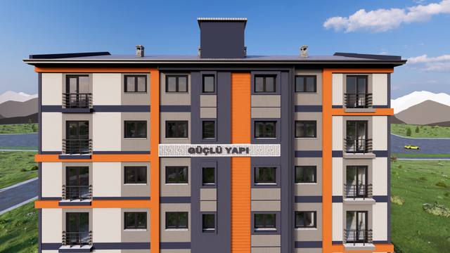 Güçlü Konakları dış cephe render görseli 12 – Bayburt Şingah Mahallesi