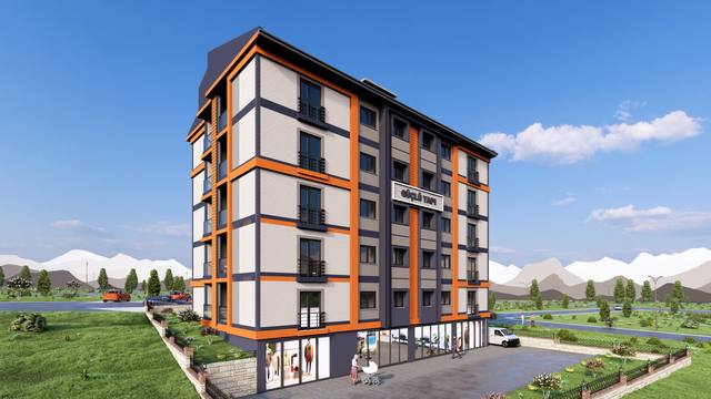 Güçlü Konakları dış cephe render görseli 25 – Bayburt Şingah Mahallesi